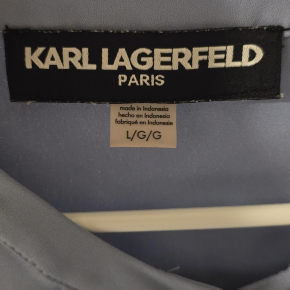 Karl Lagerfeld Light Blue Ruffle Blouse - Picture 3 of 7